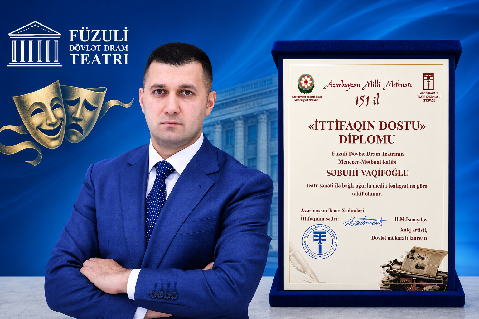 Füzuli teatrının mətbuat katibi Səbuhi Vaqifoğlu 